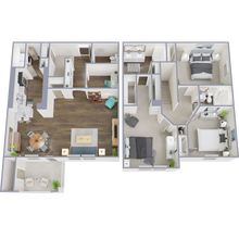 3 Bed x 2.5 Bath 1104 floor plan